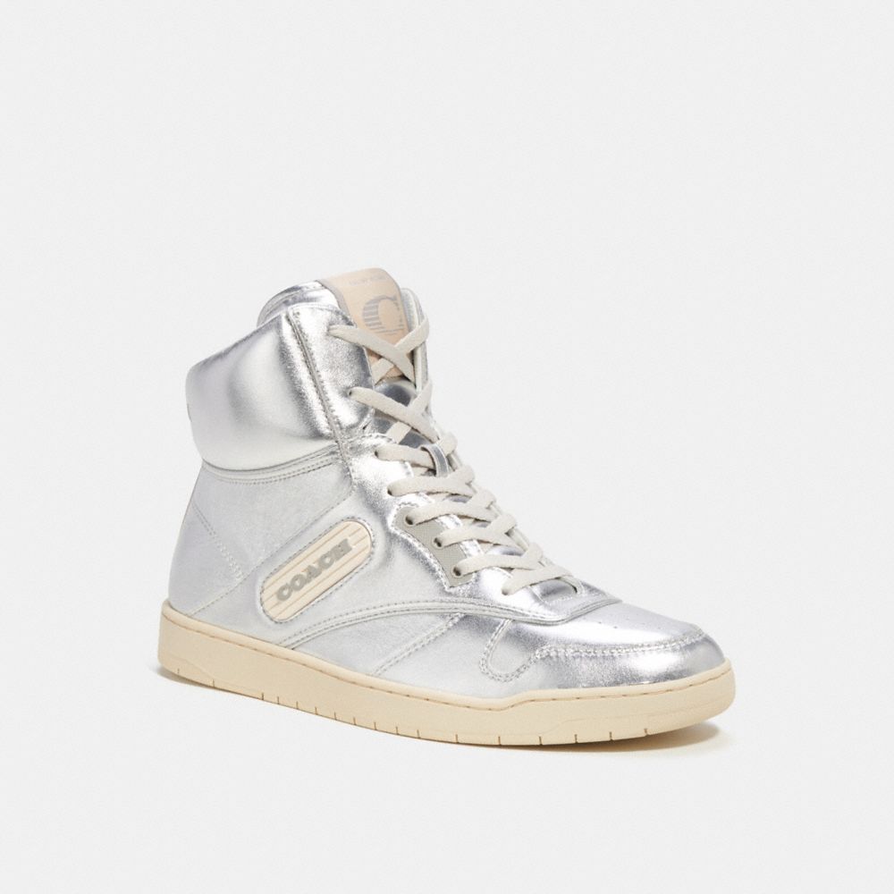 Silver Coach C202 High Top Sneaker | COH865823
