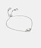 Silver Coach Halo Heart Slider Bracelet | COH866184