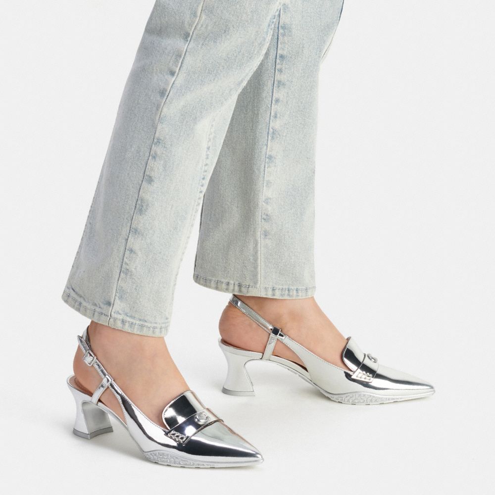 Silver Coach Nikola Hybrid Slingback In Silver Metallic | COH865743