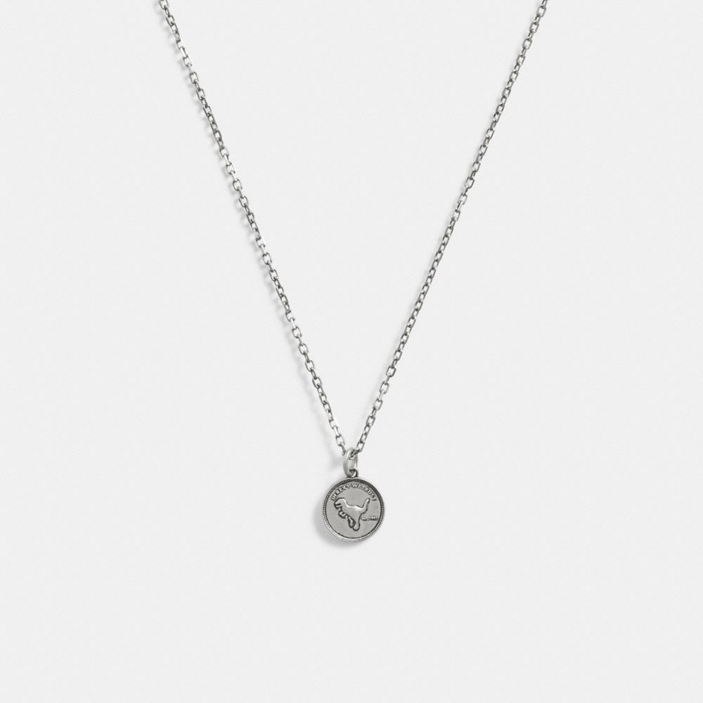 Silver Coach Sterling Silver Coin Pendant Necklace | COH867019