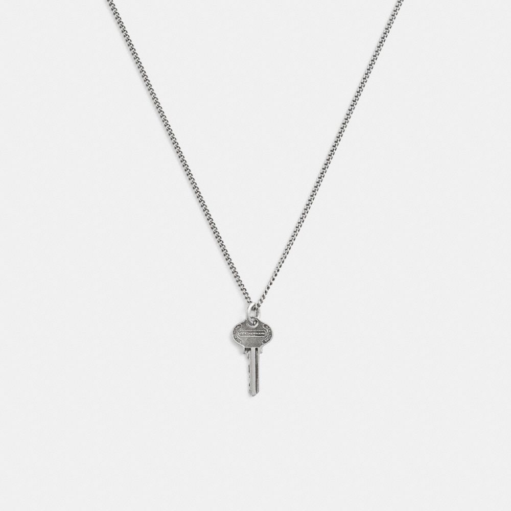 Silver Coach Sterling Silver Key Pendant Necklace | COH867010