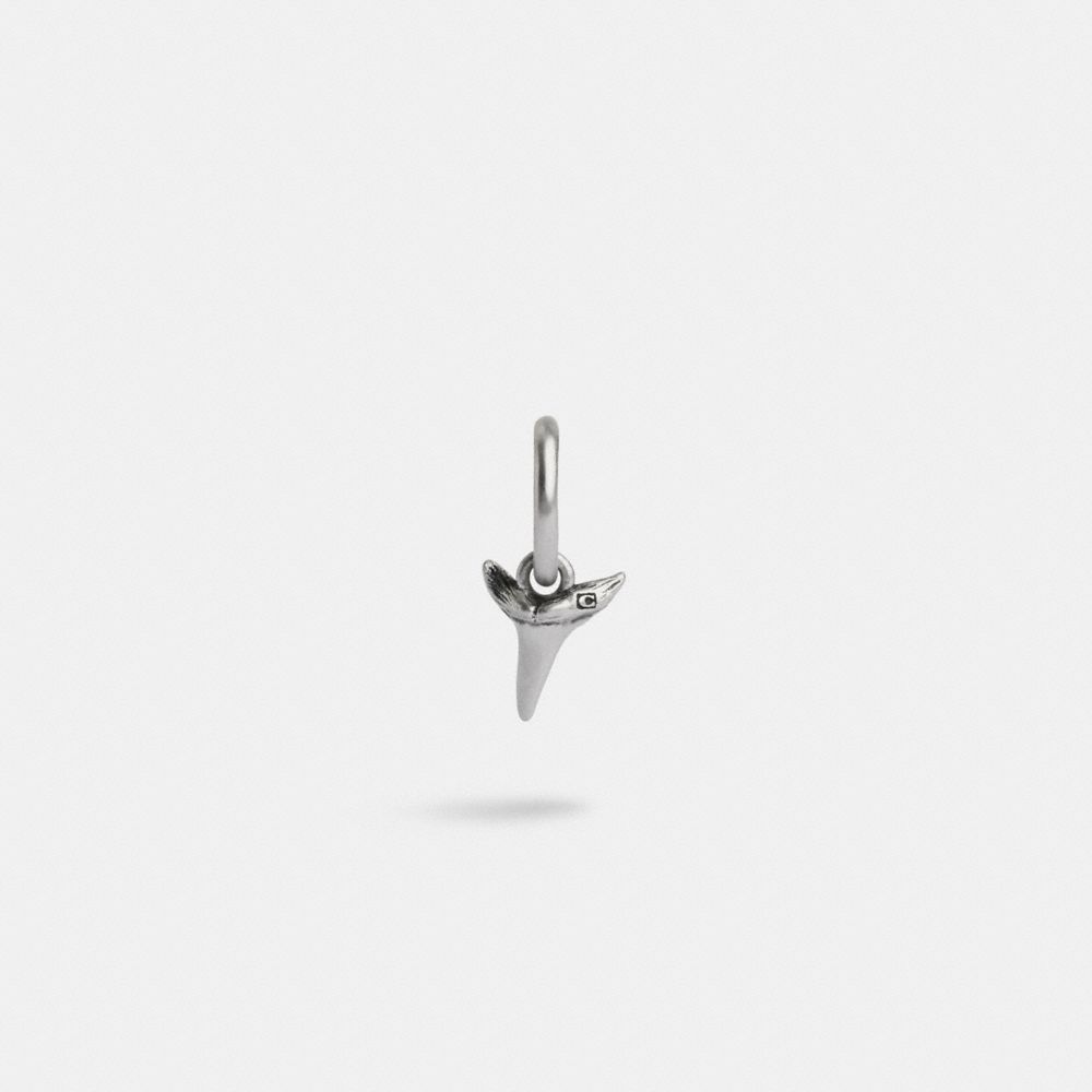 Silver Coach Sterling Silver Shark Tooth Single Huggie Earring | COH867027