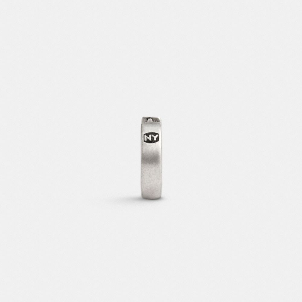 Silver Coach Sterling Silver Stamped Signature Huggie Earring | COH867017