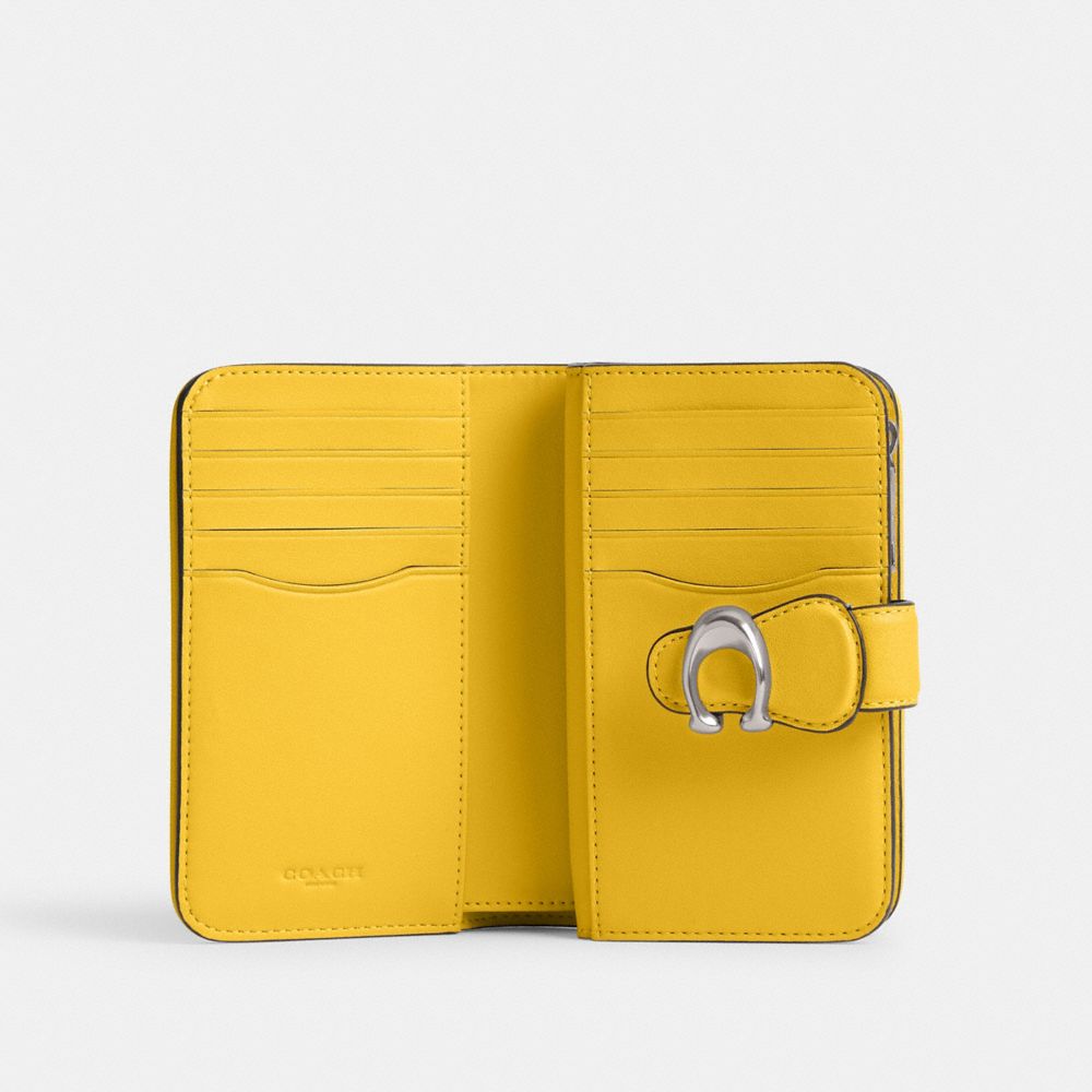 Smooth Leather/Silver/Canary Coach Tabby Medium Wallet | COH865484