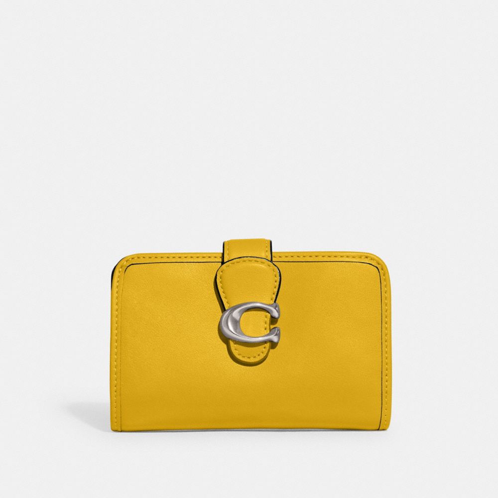 Smooth Leather/Silver/Canary Coach Tabby Medium Wallet | COH865484