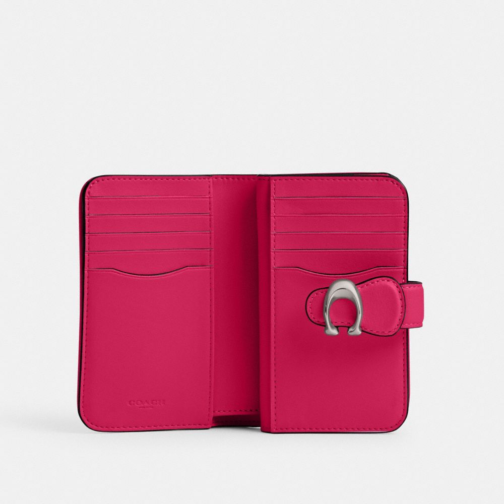 Smooth Leather/Silver/Dragonfruit Coach Tabby Medium Wallet | COH865527