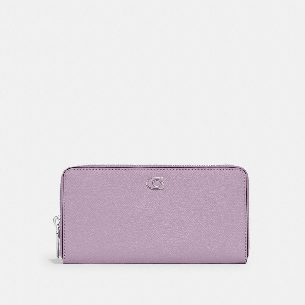 Soft Purple Coach Accordion Wallet With Signature Canvas Interior | COH865493