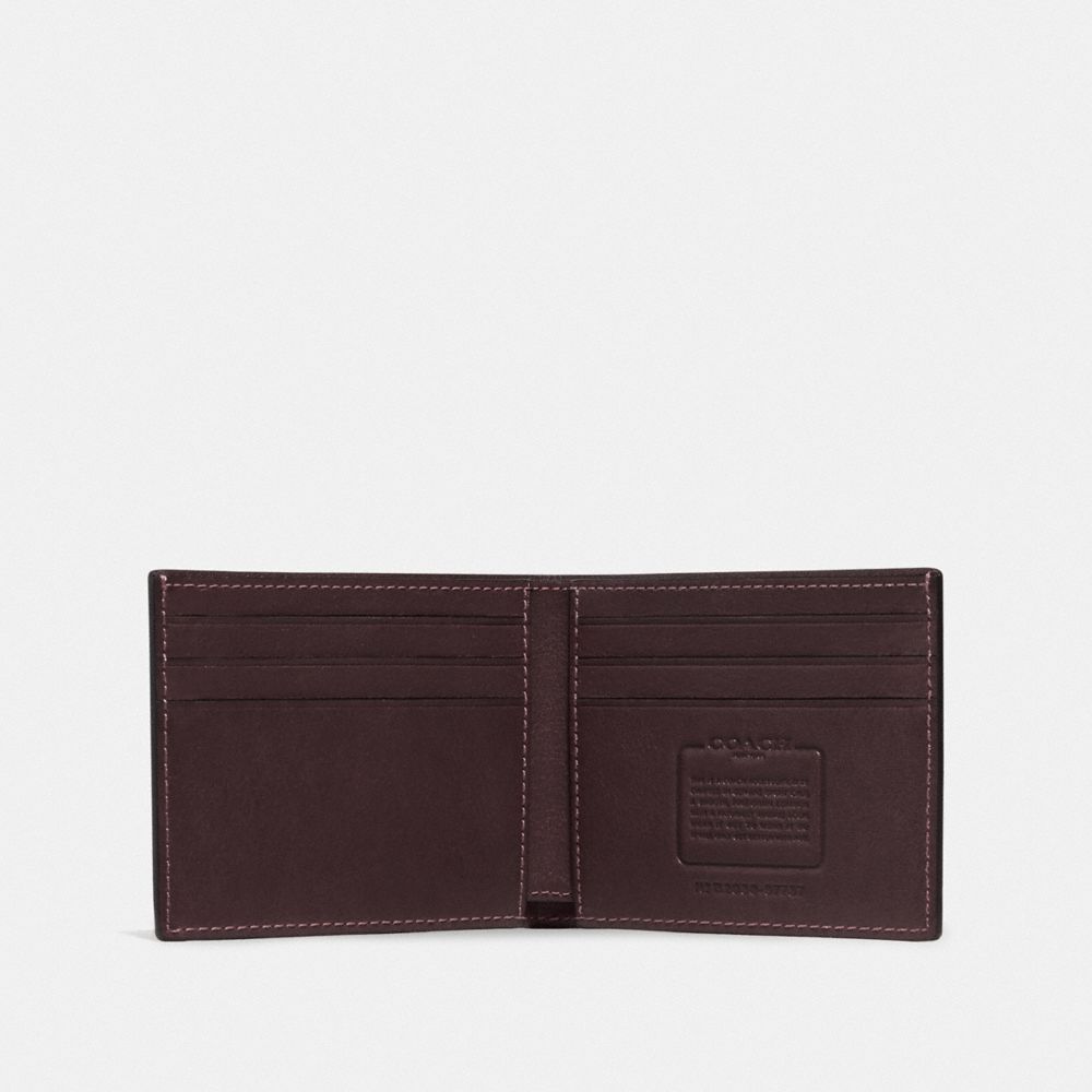 Sport Calf Leather/Mahogany Brown Coach Slim Billfold Wallet | COH866694