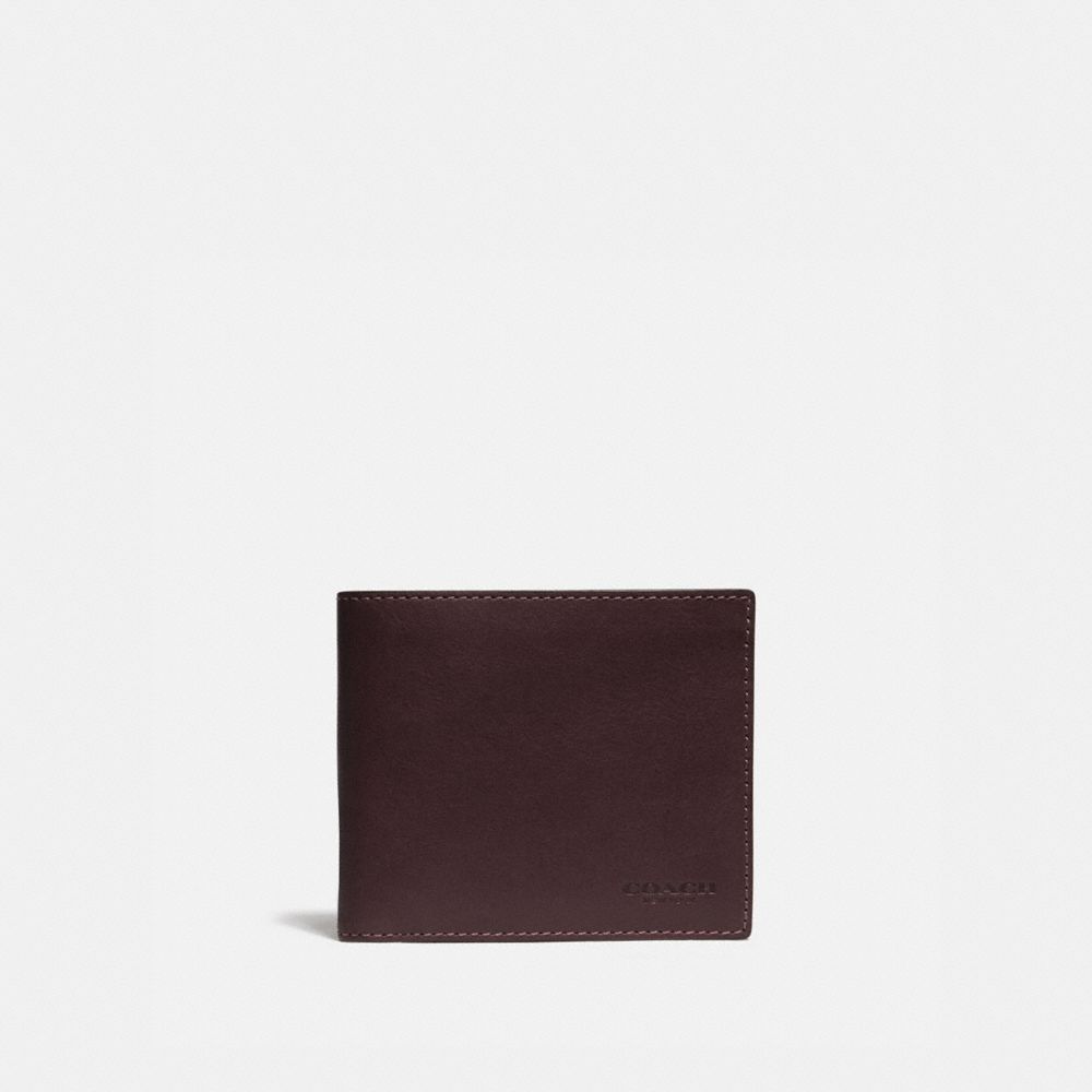 Sport Calf Leather/Mahogany Brown Coach Slim Billfold Wallet | COH866694