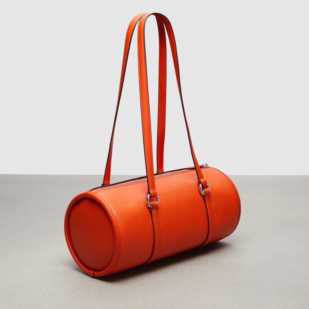 Sun Orange Coach Barrel Bag In Pebbled Coachtopia Leather | COH864727