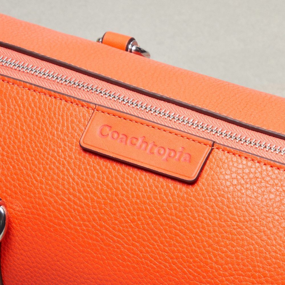 Sun Orange Coach Barrel Bag In Pebbled Coachtopia Leather | COH864727