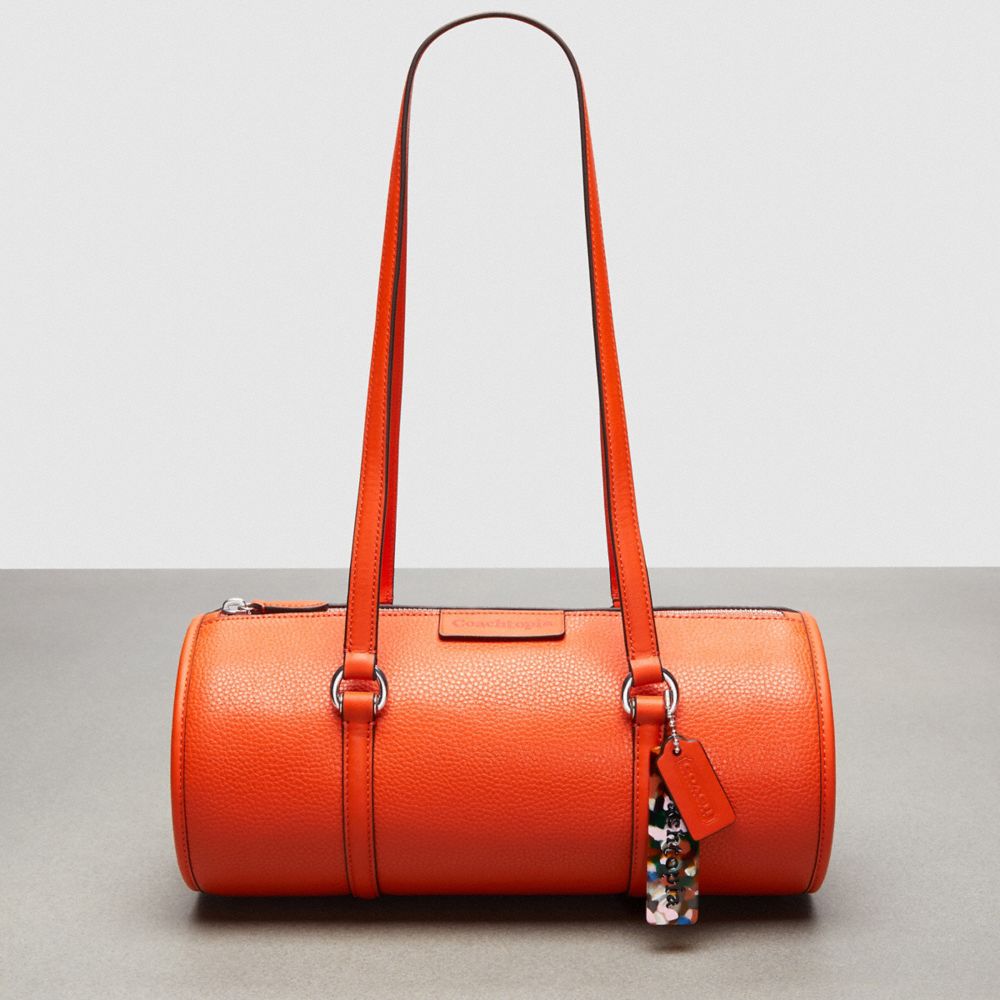 Sun Orange Coach Barrel Bag In Pebbled Coachtopia Leather | COH864727