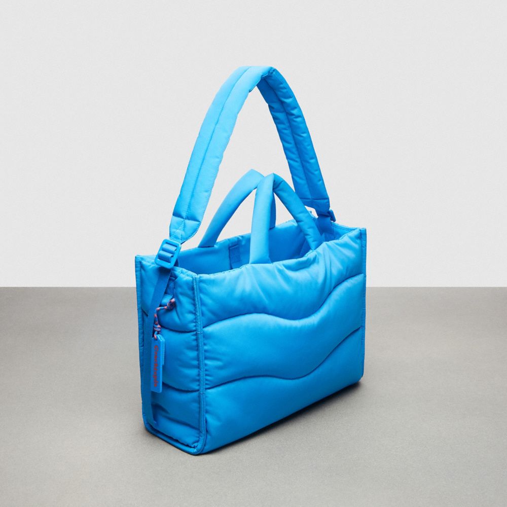Surf Blue Coach Coachtopia Loop Tote With Wavy Quilting | COH865006