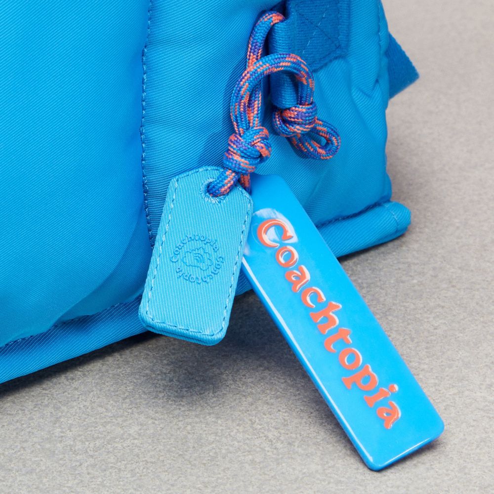 Surf Blue Coach Coachtopia Loop Tote With Wavy Quilting | COH865006