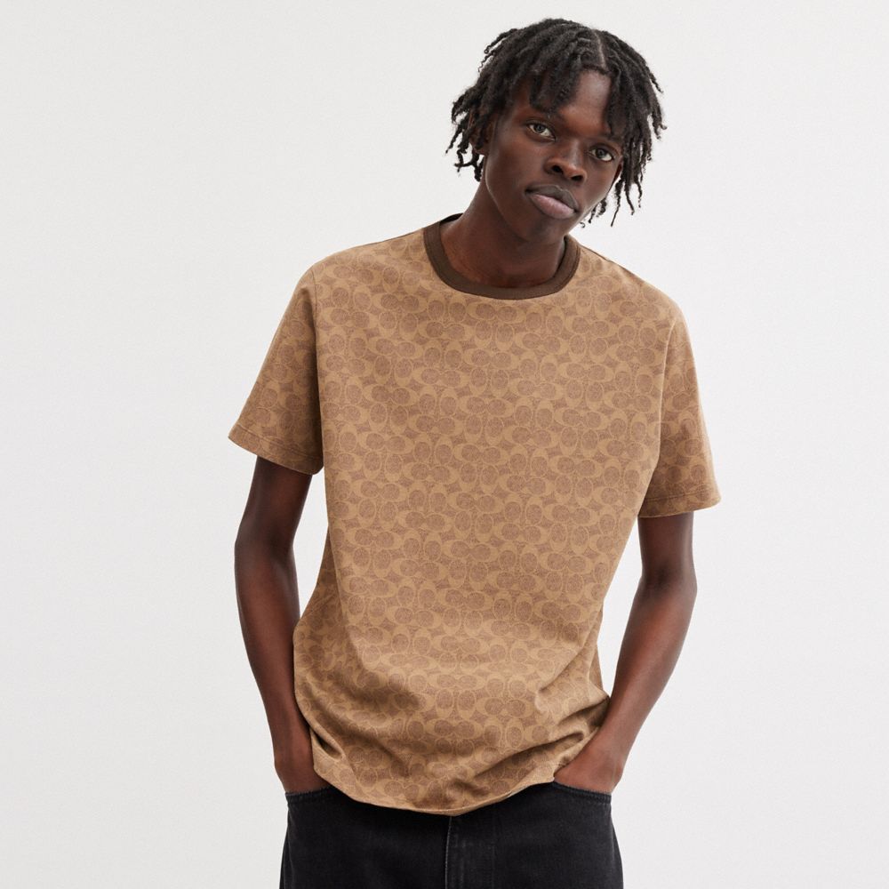 Tan Signature Coach Signature T Shirt | COH866907