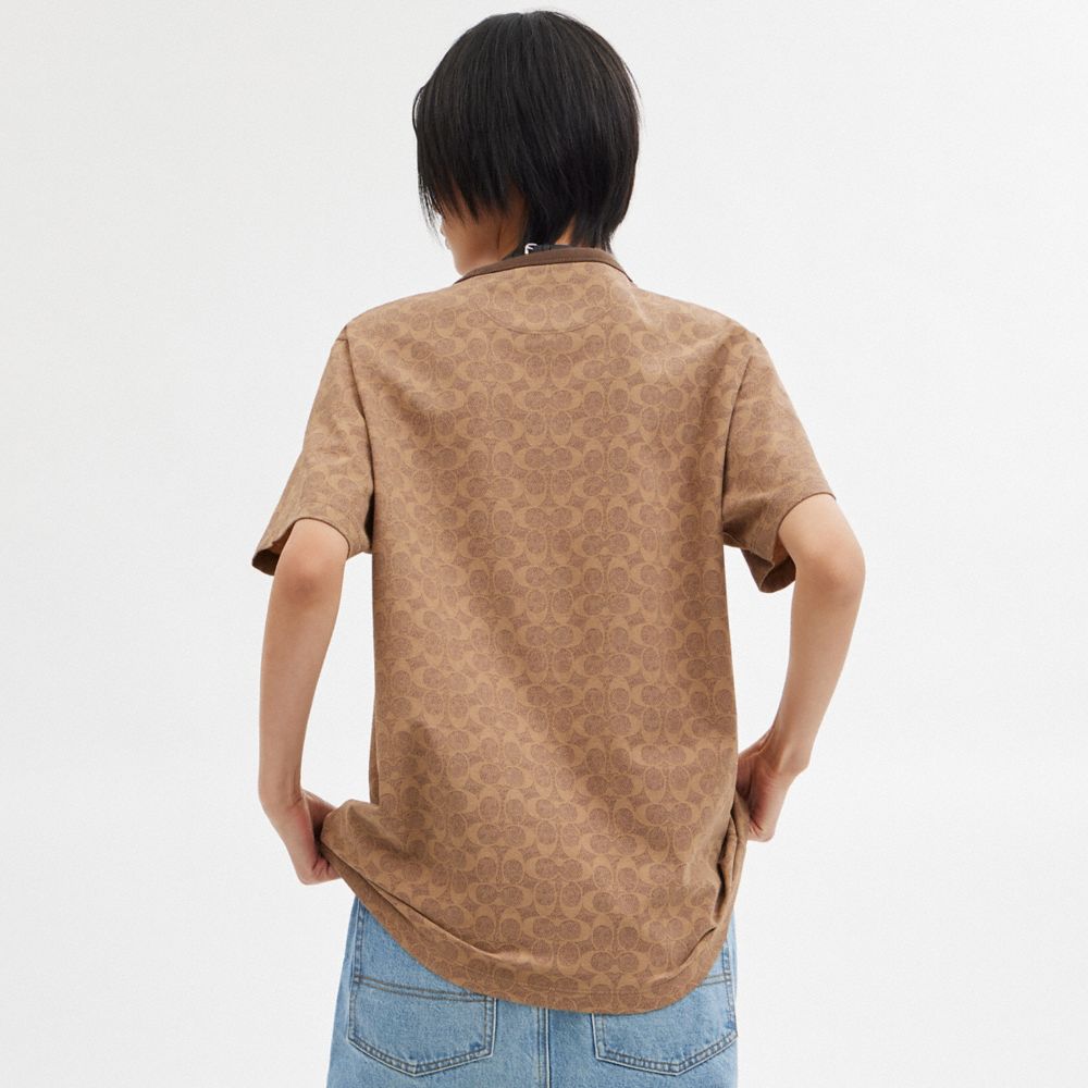 Tan Signature Coach Signature T Shirt | COH866907