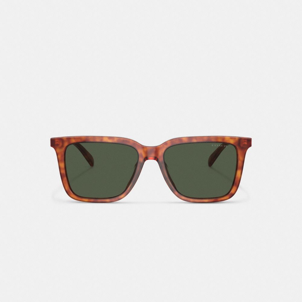 Tortoise Green Coach Signature Square Sunglasses | COH866338