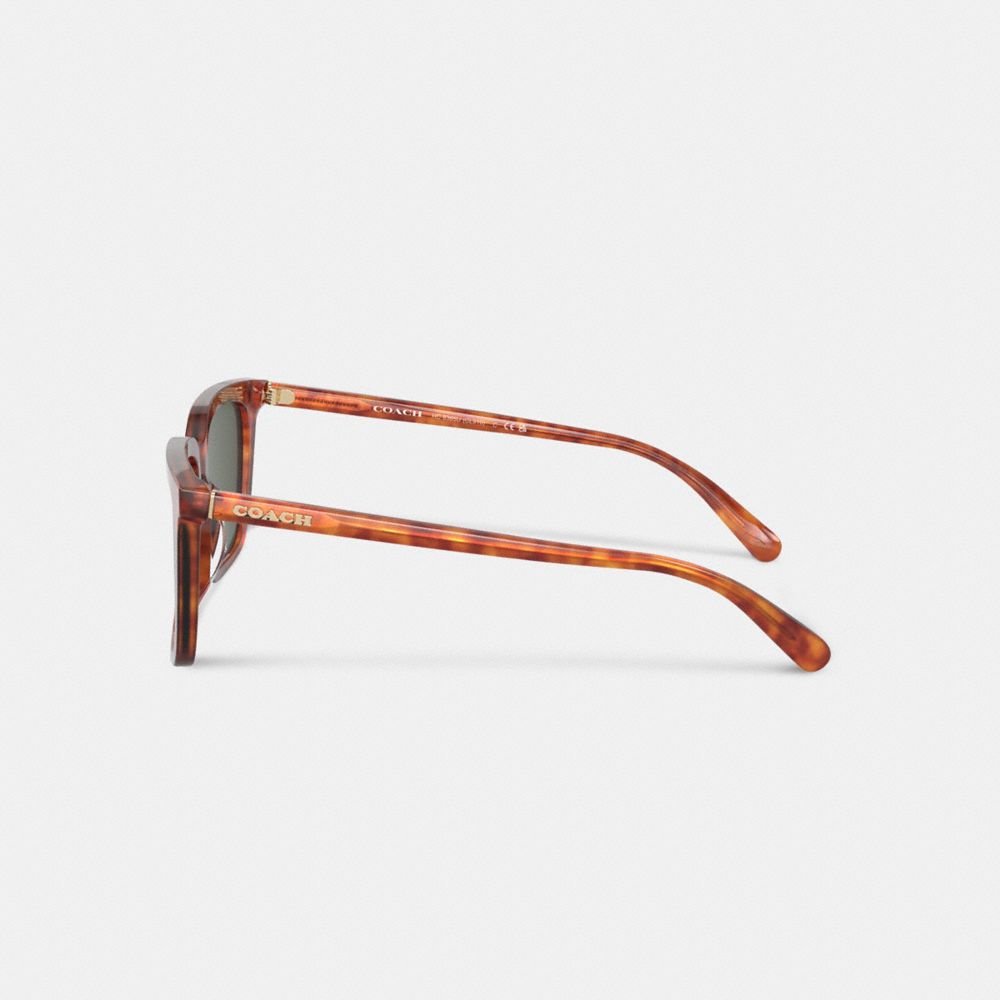 Tortoise Green Coach Signature Square Sunglasses | COH866338