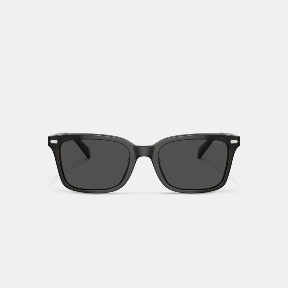 Transparent Dark Grey Coach Narrow Square Sunglasses | COH867067