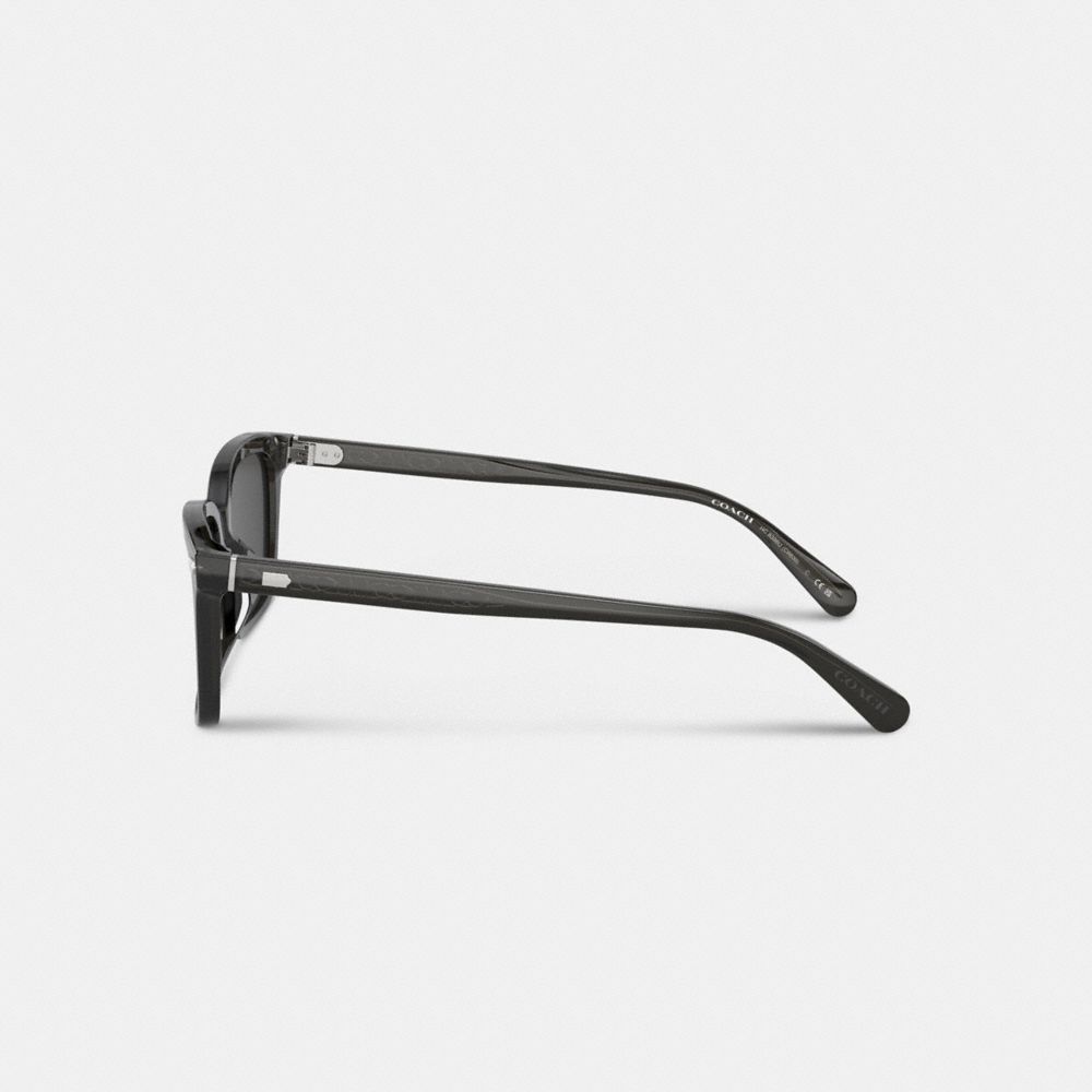 Transparent Dark Grey Coach Narrow Square Sunglasses | COH867067