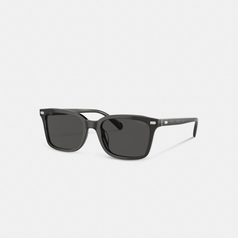 Transparent Dark Grey Coach Narrow Square Sunglasses | COH867067