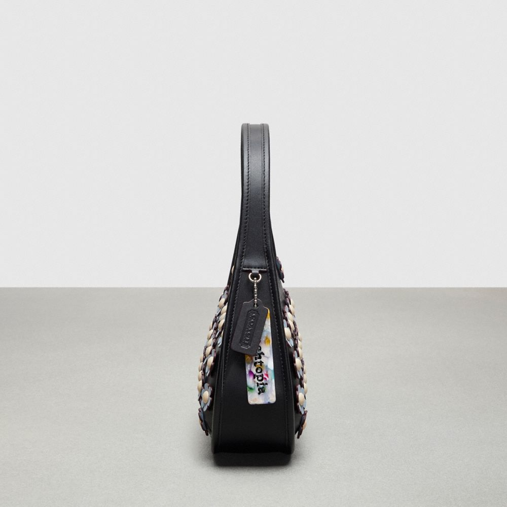 Upcrafted Leather™/Black/Ice Blue Multi Coach Ergo Bag With Mini Flower Appliqué In Upcrafted Leather | COH864897