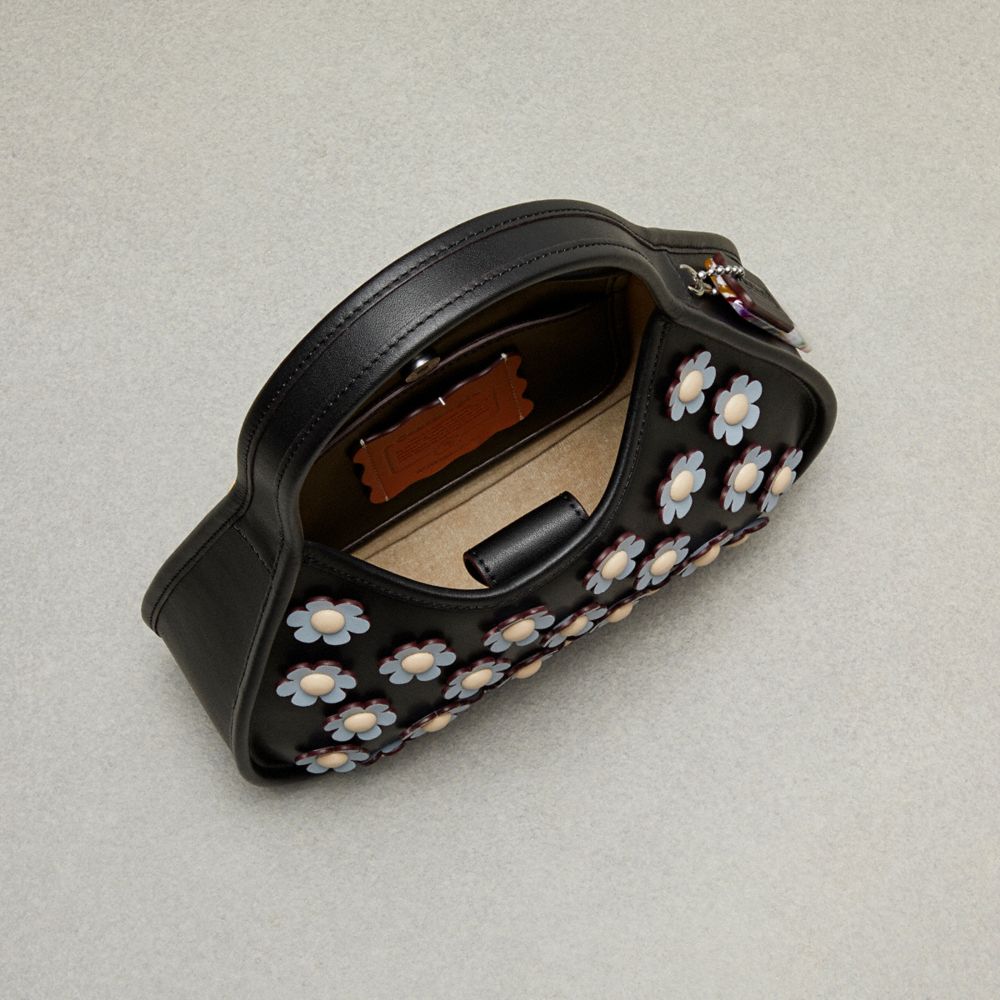 Upcrafted Leather™/Black/Ice Blue Multi Coach Ergo Bag With Mini Flower Appliqué In Upcrafted Leather | COH864897