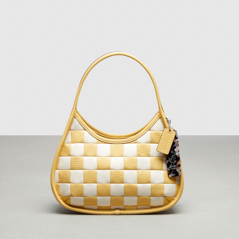Upcrafted Leather™/Chalk/Hay Coach Ergo Bag In Checkerboard Patchwork Upcrafted Leather | COH865110