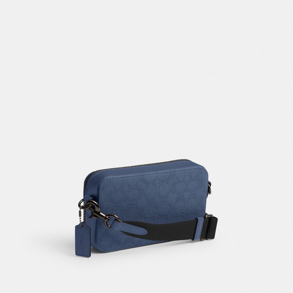 Washed Chambray Coach Charter Slim Crossbody In Signature Canvas Jacquard | COH866566