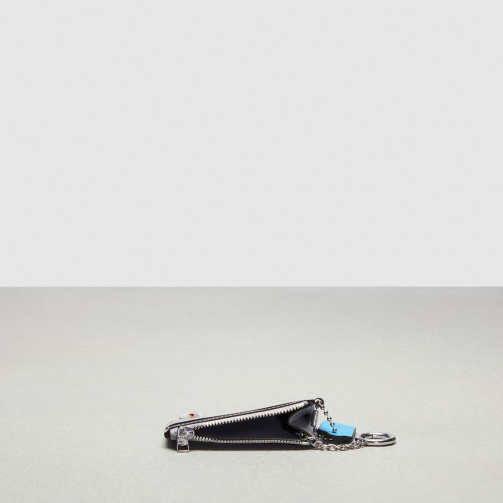 Washed Steel Coach Wavy Zip Card Case With Key Ring In Smooth Coachtopia Leather | COH865542