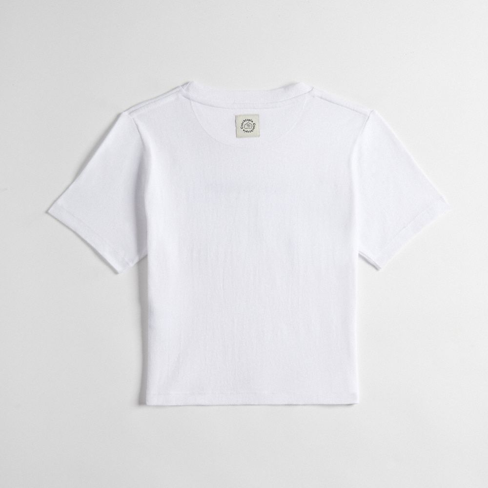 White Coach Cropped Tee: Cherry Bow | COH865974
