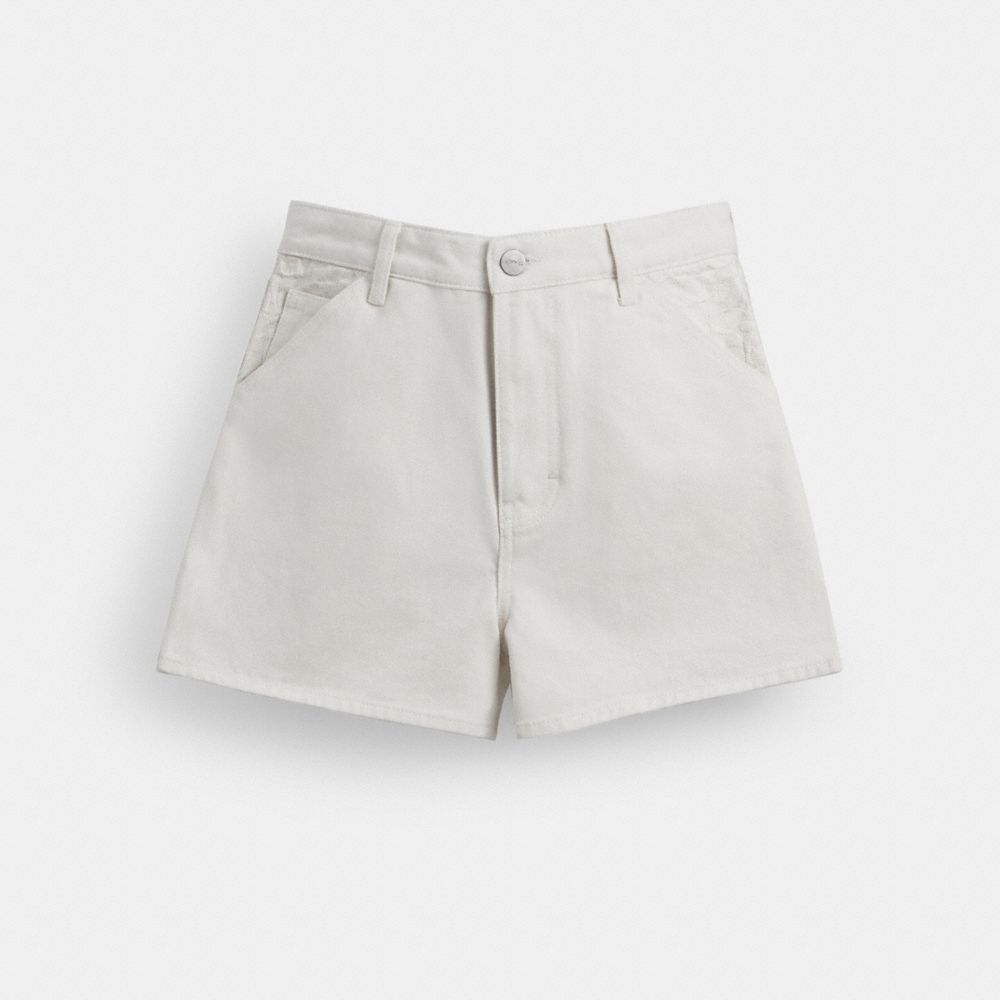 White Coach Painter Jean Shorts In Organic Cotton | COH866049