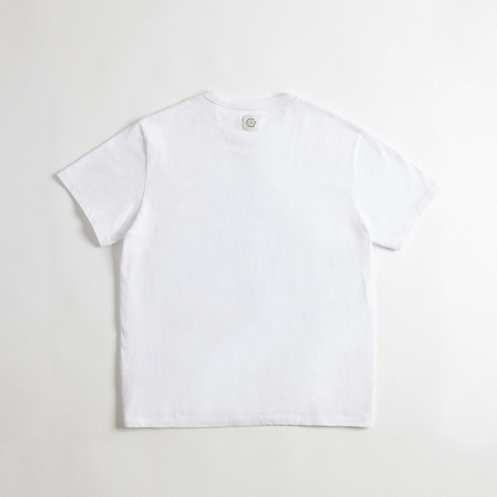 White Coach Relaxed T Shirt In 97% Recycled Cotton: This Is Coachtopia | COH866912
