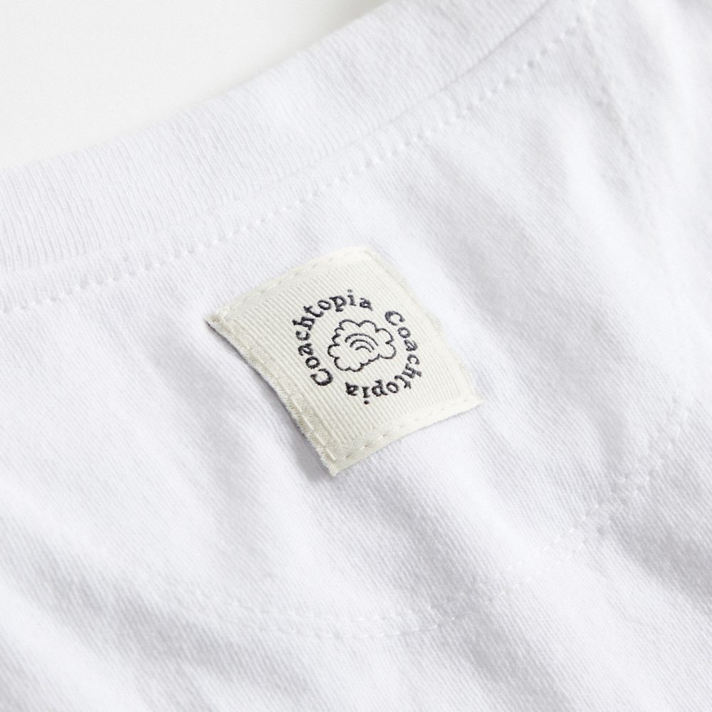 White Coach Relaxed T Shirt In 97% Recycled Cotton: This Is Coachtopia | COH866912
