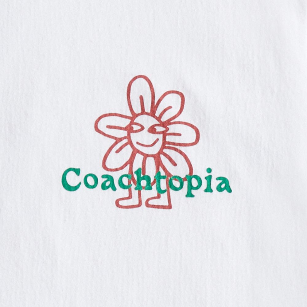 White Coach Relaxed T Shirt In 97% Recycled Cotton: Flower Watcher | COH866913