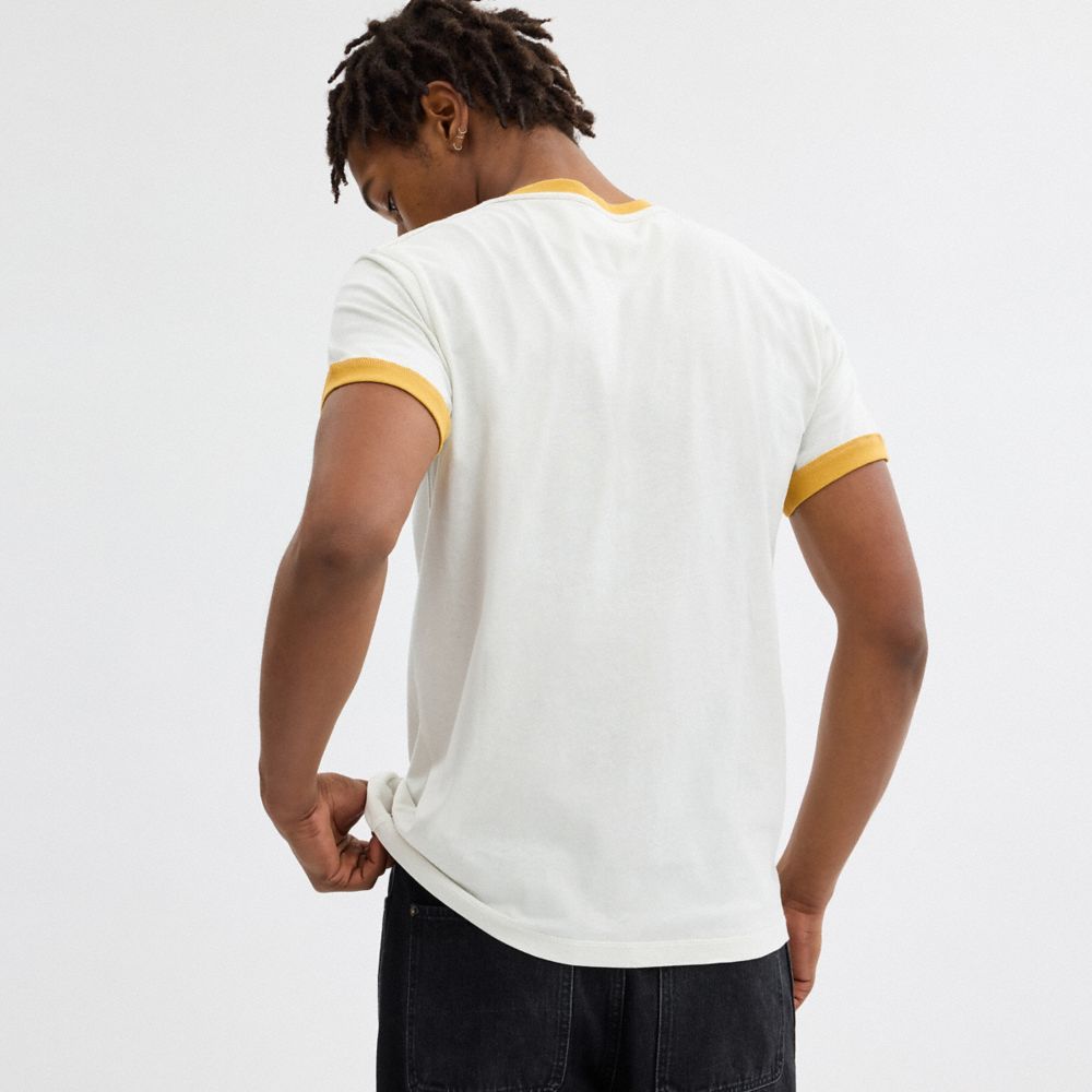 White Coach Roadside Ringer T Shirt | COH866908