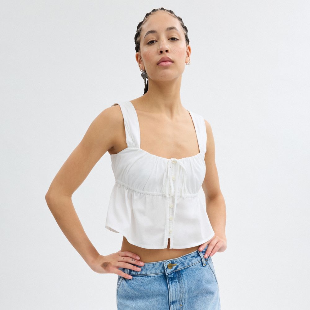White Coach Solid Top In Organic Cotton | COH866017