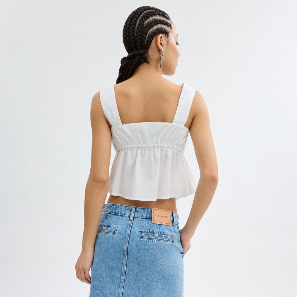 White Coach Solid Top In Organic Cotton | COH866017