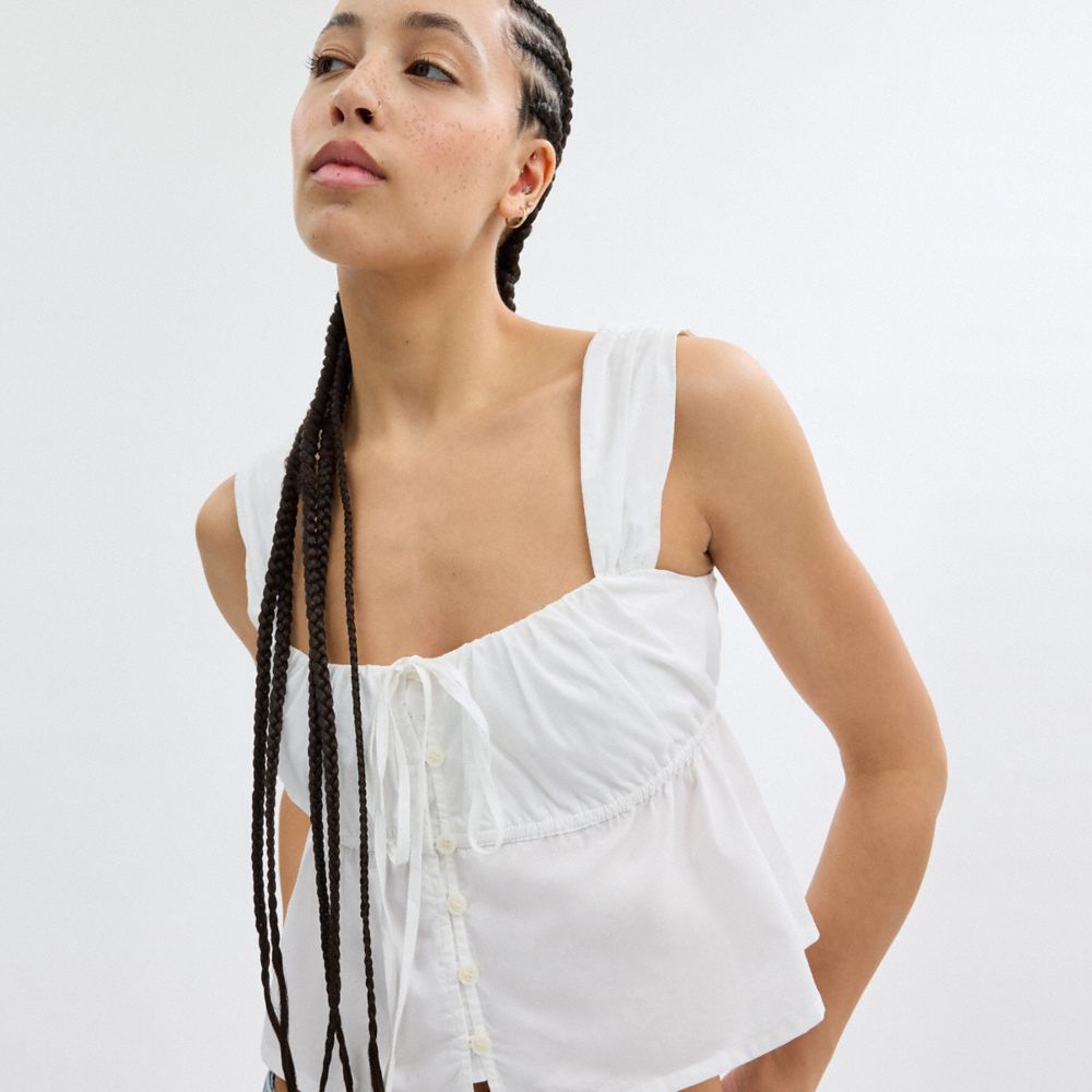 White Coach Solid Top In Organic Cotton | COH866017
