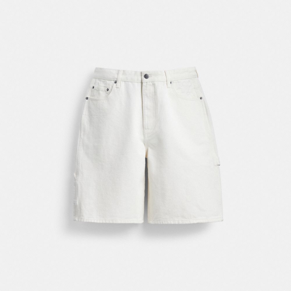 White Coach White Denim Shorts In Organic Cotton | COH866956