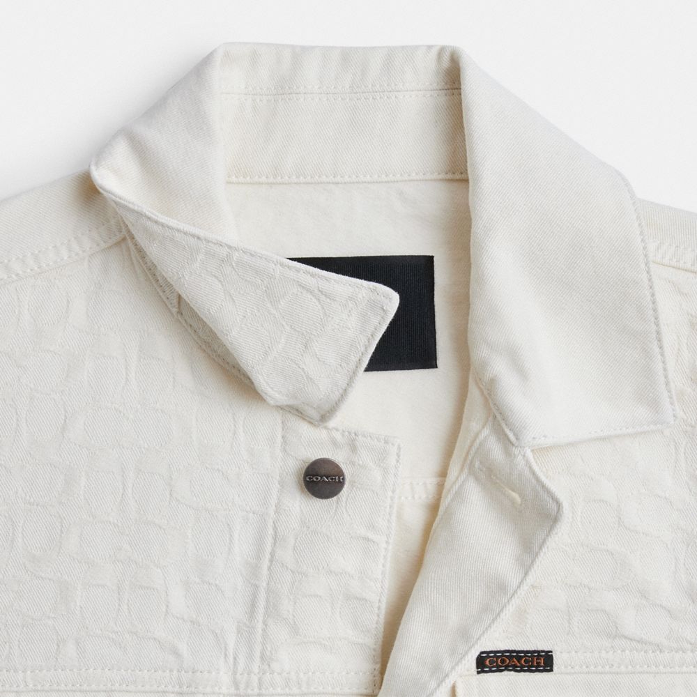 White Coach White Denim Trucker In Organic Cotton | COH866880