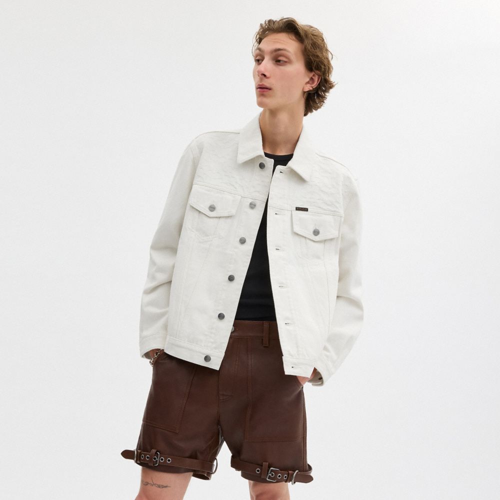White Coach White Denim Trucker In Organic Cotton | COH866880