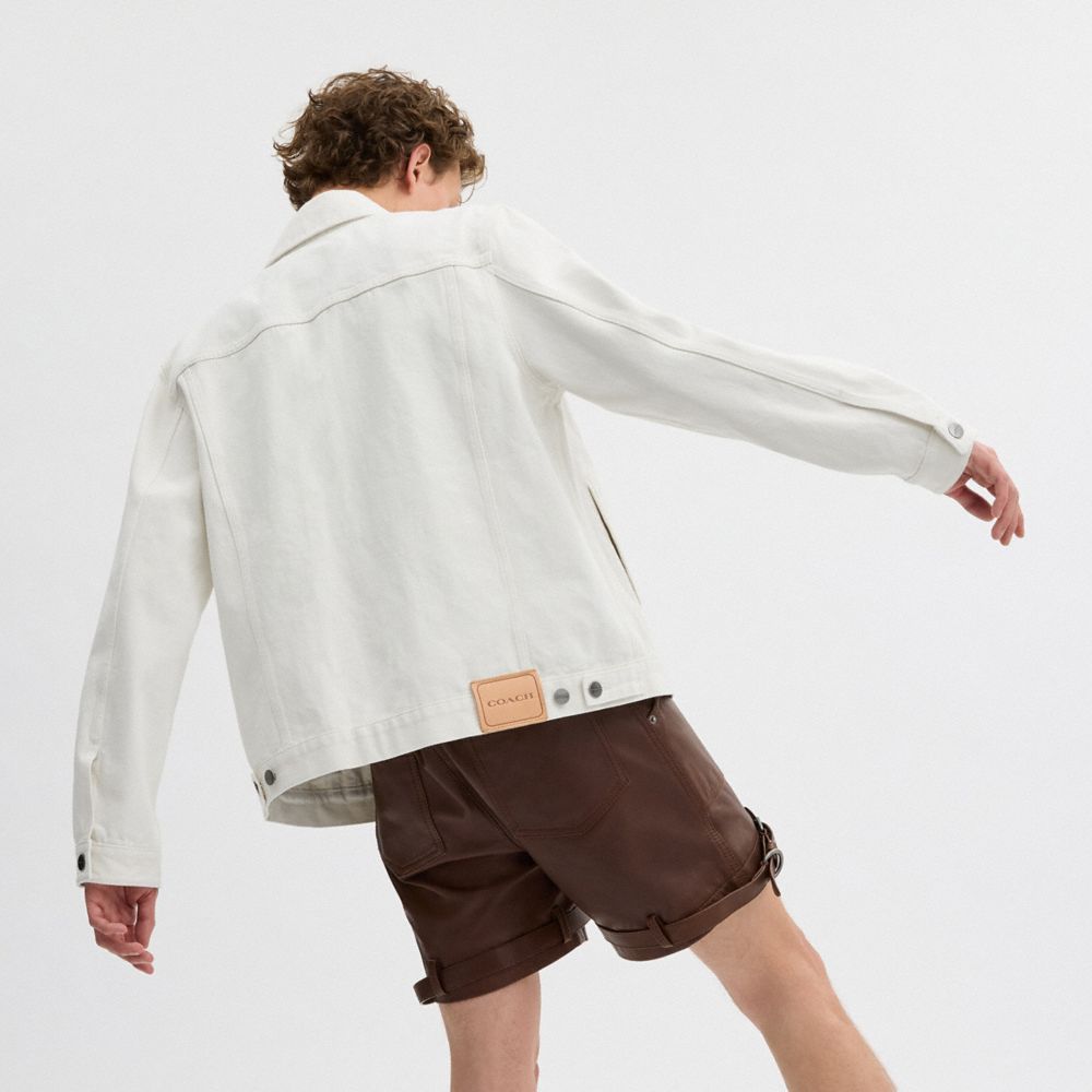 White Coach White Denim Trucker In Organic Cotton | COH866880