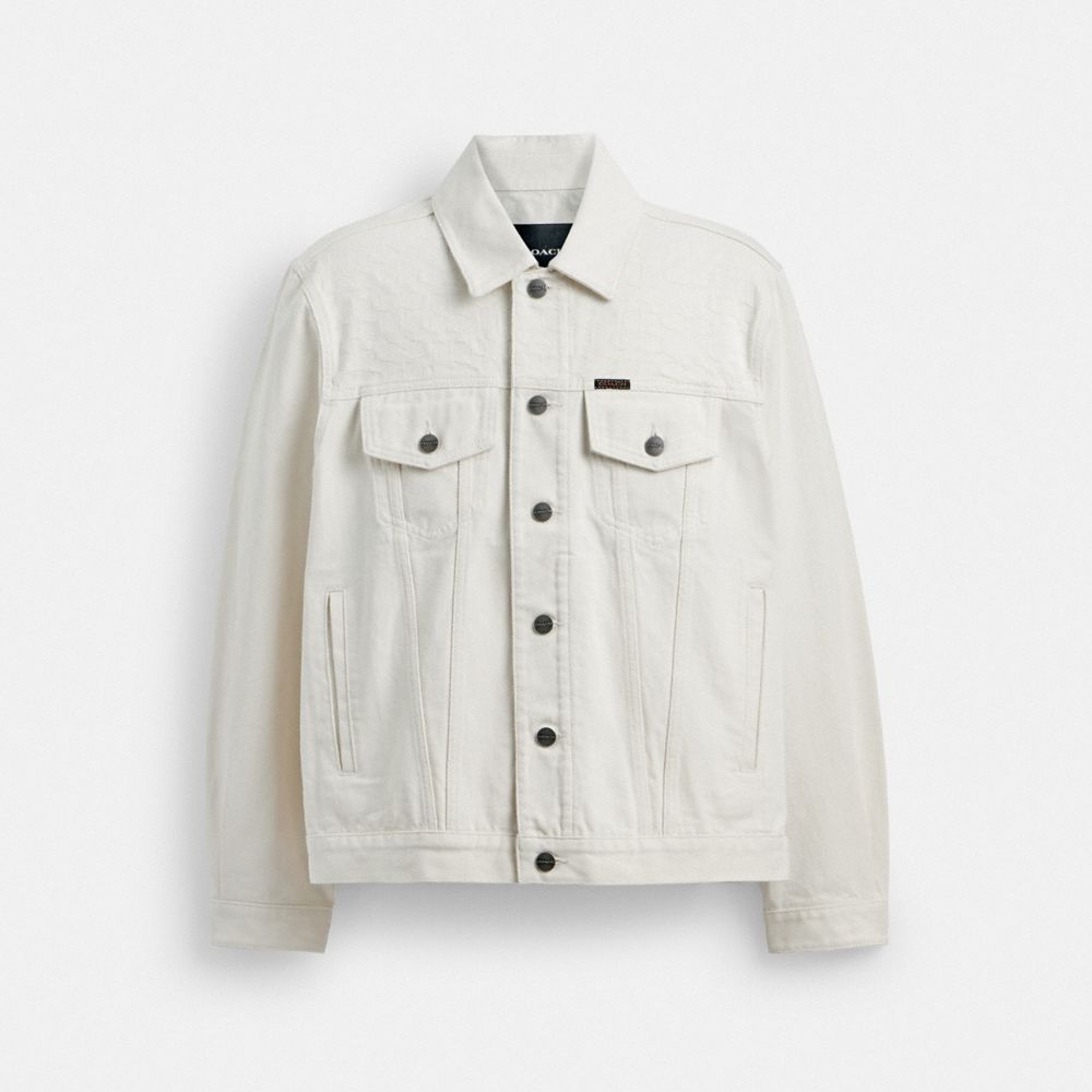 White Coach White Denim Trucker In Organic Cotton | COH866880
