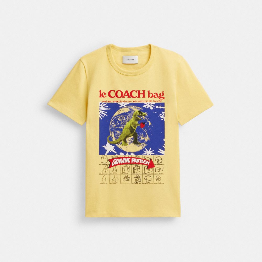 Yellow Coach 90's T Shirt In Organic Cotton | COH866014