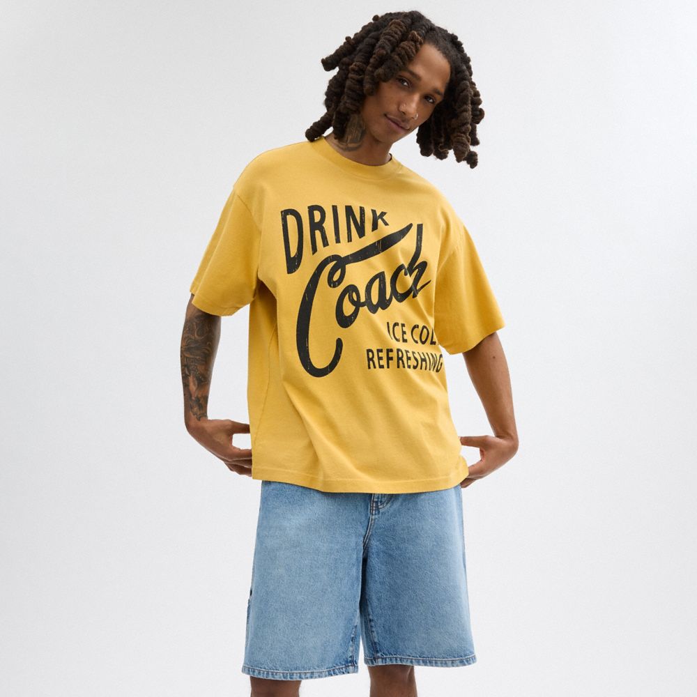 Yellow Coach Americana T Shirt | COH866927