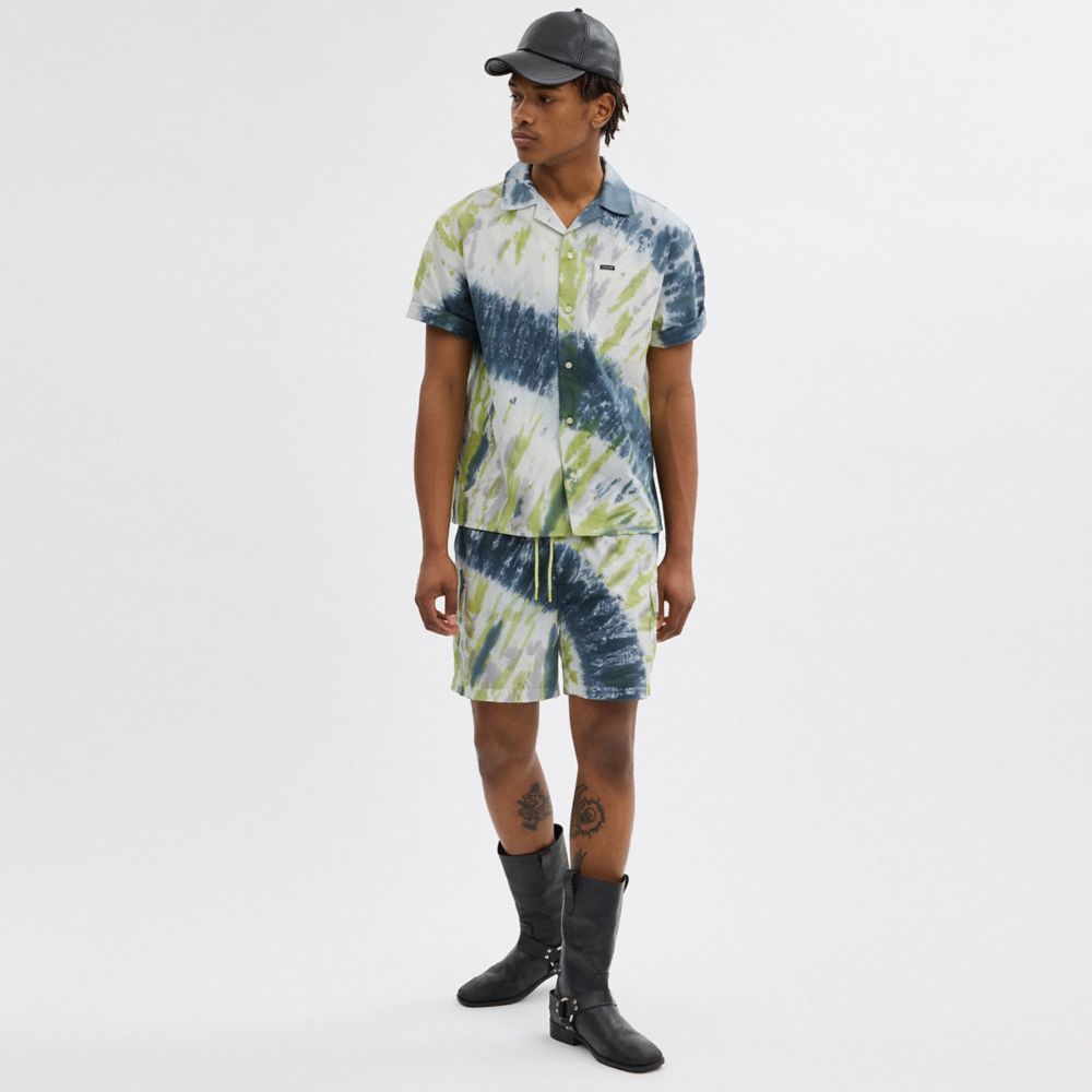 Yellow Coach Tie Dye Shirt In Organic Cotton | COH866933