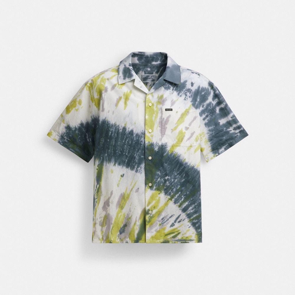 Yellow Coach Tie Dye Shirt In Organic Cotton | COH866933